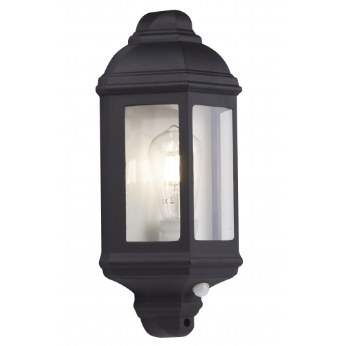 Searchlight Outdoor & Porch Wall Light Black Flush IP44 280BKPIR UK