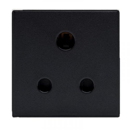 Retrotouch 15A Round Pin Socket Module 50 x 50mm (Black) MOD09051 UK