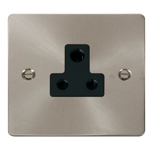 Click Scolmore Flat Plate 5a Round Pin Socket Outlet FPBS038BK UK