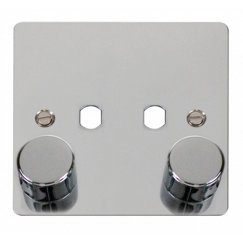 Click Scolmore Fpch 2 Gang Single Dimmer Plate & Knobs FPCH152PL UK