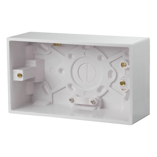 Click Polar PRW176 White Moulded 2 Gang Architrave Pattress Box