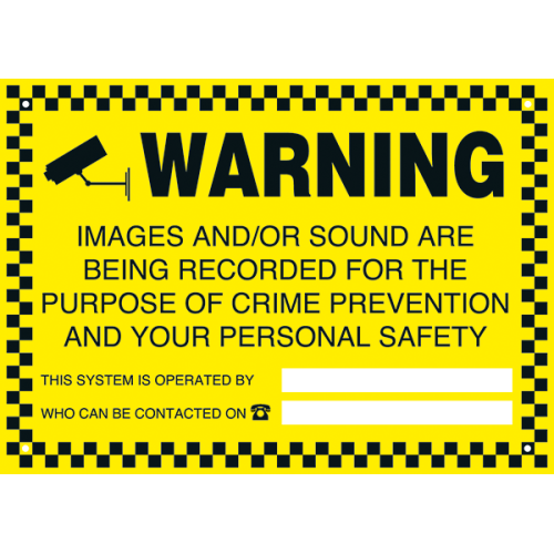 ESP Esp Cctv Large External Yellow Warning Sign WARN UK