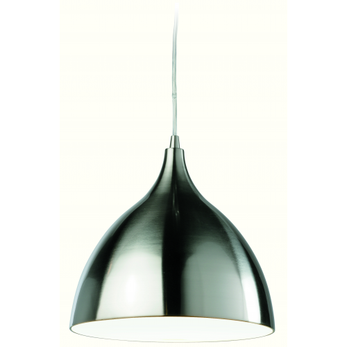 Firstlight Cafe Ceiling Pendant 3337BSWH (Brushed Steel/White)