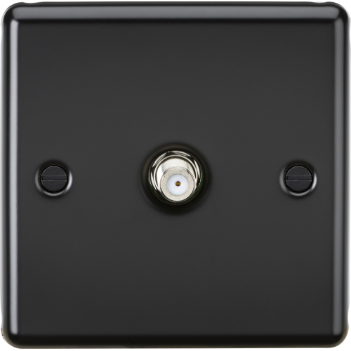 Knightsbridge Sat Tv Outlet Matt Black CL015MB UK