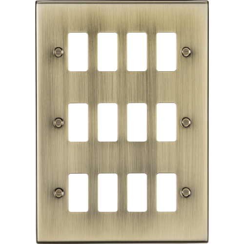 Knightsbridge 12g Grid Faceplate - Antique Brass GDCS12AB UK