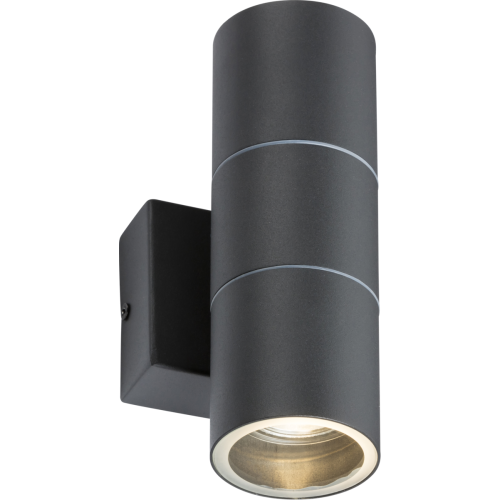 Knightsbridge 230v Ip54 Gu10 Up And Down Wall Light Anthracite OWALL02A UK
