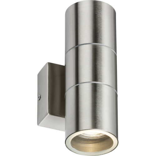 Knightsbridge 230v Ip54 Gu10 Up And Down Wall Light Brushed Chrome ...