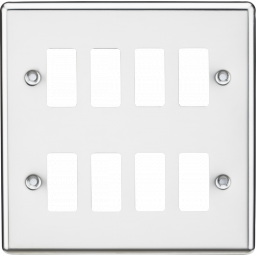 ML ACCESSORIES 8g Grid Faceplate Rounded Edge Polished Chrome GDCL8PC UK