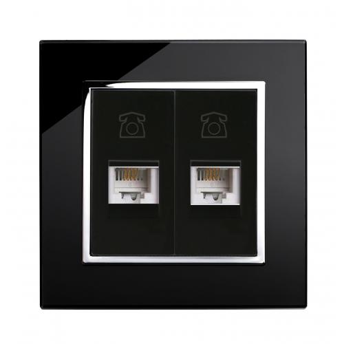 Retro touch crystal dual telephone socket, rj11 tel socket, 00306 UK
