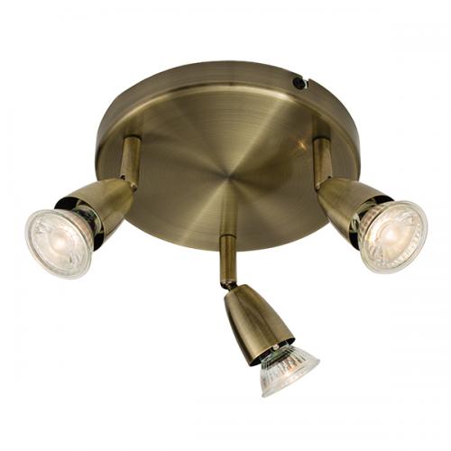 Saxby Lighting Amalfi Triple Ceiling Spotlight Antique Brass