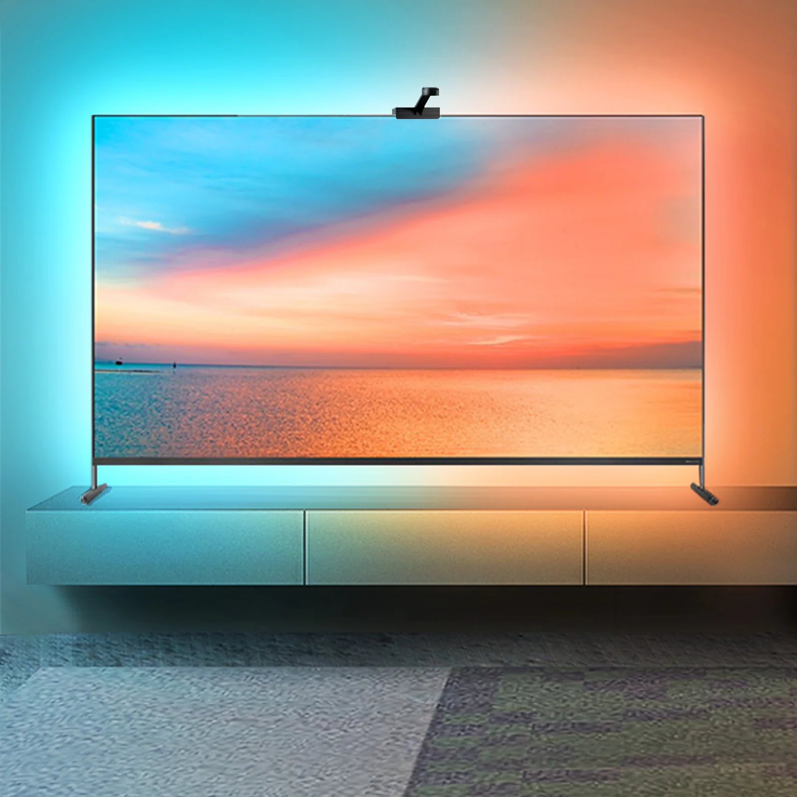 Ener J LED TV Backlight With Camera 3 8M RGBIC LED Strip Light For 55 