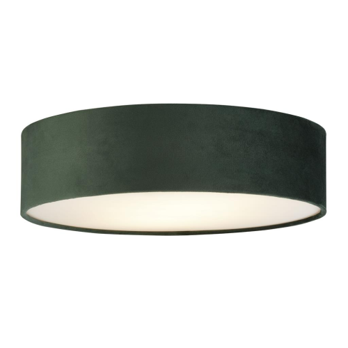 Searchlight Drum 2 2lt Flush Ceiling Light Green Velvet Shade 232982GR UK