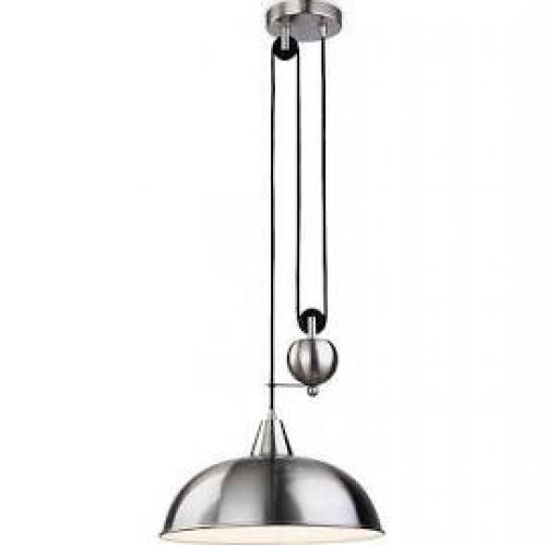Firstlight 2309 Century Rise And Fall Ceiling Light Brushed Steel