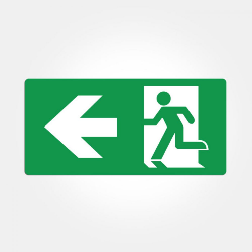 Eterna Iso Left Arrow Legend For Emergency Exit Boxes (Green)