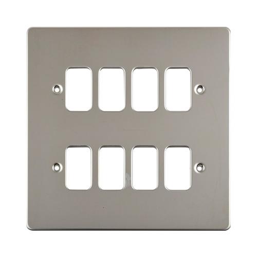 8 gang grid plate,Polished Chrome, wiring accessories, GUG08GMS ...
