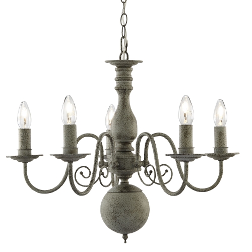 Searchlight Greythorne Steel 5 Light Fitting With Textured Grey Finish