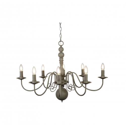Searchlight Greythorne Steel 8 Light Fitting With Textured Grey Finish
