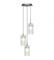 Searchlight Duo I Ss Double Glass 3Lt Pendant