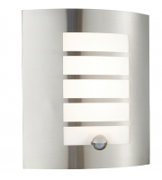 Saxby Lighting 75931  Bianco LED PIR 1lt wall IP44 7W warm white (Brushed Stainless) 