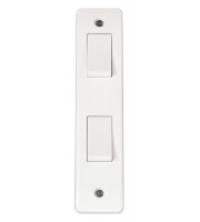 Click Scolmore 2-gang 2-way 10a Architrave Plate Switch