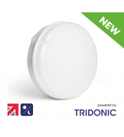 NET LED Newton 2D IP65 White Polycarbonate Bulkhead 16W Tri-Colour Photocell 