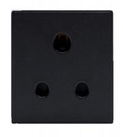 Retrotouch 15A Round Pin Socket Module 50 x 50mm (Black) 