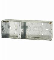 2+1 Gang Flush Back Box with Knockout - 35mm - Galvanised