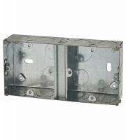 1 + 1 Gang Flush Back Box with Knockout - 35mm - Galvanised