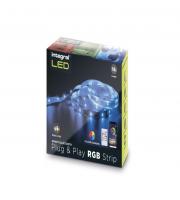 RGB PLUG AND PLAY LED STRIP KITS IP20 5M 4.5W/M 30LED/M 10MM WIDTH 120 BEAM BOX PACK WITH IR CONTROLLER & BLE APP CONTROL UK PLUG INTEGRAL