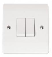 Click Scolmore CMA012 CMA012 2-gang 2-way 10a Plate Switch  