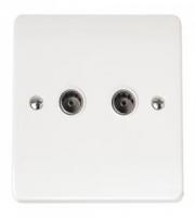 Click Scolmore Coaxial Socket Twin Outlet