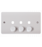 Click CMA147PL Mode 3 Gang Double Dimmer Plate & Knobs MODE