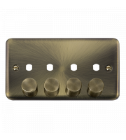 Click DPAB154PL Dpab 4 Gang Double Dimmer Plate & Knobs Deco Plus