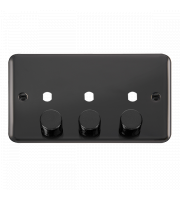 Click DPBN153PL Dpbn 3 Gang Double Dimmer Plate & Knobs Deco Plus