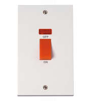 Click PRW203 45a 2 Gang Cooker Switch With Neon Polar