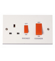 Click PRW204 45a Cooker Switch With 13a Socket Outlet Polar