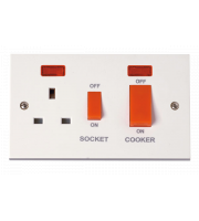 Click PRW205 45a Cooker Switch With 13a Dp Socket Polar