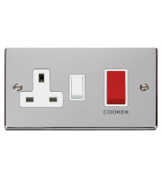 Click VPCH204WH 45a Switch+socket Deco