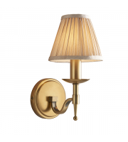 Endon Lighting Stanford antique brass Single wall & beige shade