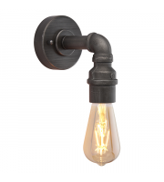 Endon Lighting Pipe 1lt Wall Aged pewter paint Dimmable