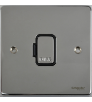 Scheider Electric Ulp Polished Chrome Black Insert 13A Unswitched Fused Connection Unit 