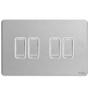 Schneider Electric GET Ultimate Screwless Flat Plate 4G 2 Way Switch (Stainless Steel)