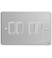 Schneider Electric Ultimate Low Profile 4G Switch 2 Way (Brushed Chrome)