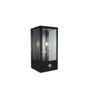 Integral Outdoor Decorative Wall Light Contemporary Lantern Sensor Ip44 1X E27 Black (Bulb Not Included)