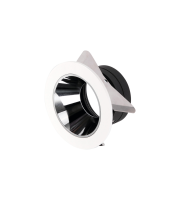 Integral Downlight For Led Gu10 65Mm Cutout Ip20 Mirror Black Round Front Entry 20 Deg One Side Tiltable 