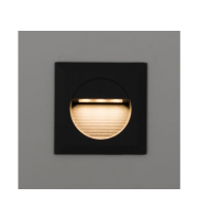 KSR Lighting Mini Carpio 1.2W Warm (White) LED Square Recessed Wall Wash Light (Black)