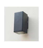 KSR Lighting Norcia 9w GU10 Square IP65 Single Wall light (Black)