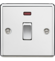 Knightsbridge 20a 1g Dp Switch With Neon - Rounded Edge Polished Chrome