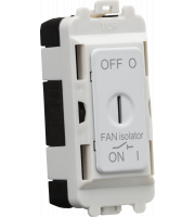 Knightsbridge 10a Fan Isolator Key Switch Module - Matt White