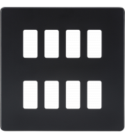 Knightsbridge Screwless 8g Grid Faceplate - Matt Black